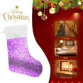 thumbnail image 4 of Purple Gliter Sparkle Christmas Stockings, Christmas Presonalized Large Stocking Sock, Set of 2 Xmas Party Winter Decor Candy Bag Family Holiday Gift, 17.7 Inch, 4 of 7