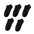 thumbnail image 2 of Dengjunhu 5 Pairs Spring Summer Unisex Socks Solid Color Non-slip Short Tube Sweat-absorbing Boat Socks for Sports, 2 of 7