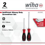 Wiha Tools 2 Pc SoftFinish X Heavy Duty Slotted/Phillips Screwdriver Set