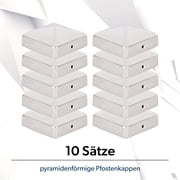 VIIRKUJA 10 x Stainless Steel Post Caps for Fence Posts (101 x 101 mm) Pyramid Shape Cover Cap for Wooden Posts