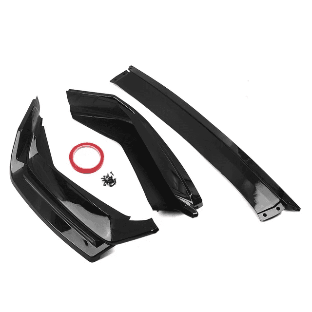Front Bumper Lip W/Light Compatible with 2016-2021 Honda Civic Hatchback & Si, Air Dam Spoiler Splitter with LED Daytime Running Lights Fit for 2016 2017 2018 2019 2020 2021 (Glossy Black)