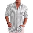 thumbnail image 1 of Playera De Hombre Camisa Con Cuello En V Algodón Lino Juven, 1 of 8