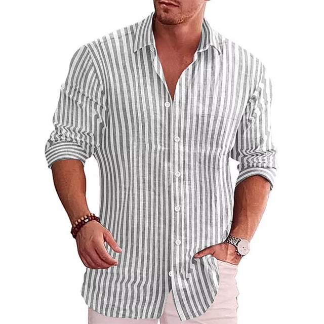 Playera De Hombre Camisa Con Cuello En V Algodón Lino Juven