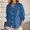 Navy, variant on Women's Summer Shirt Fashion Elegant Top Linen Long Sleeve T Shirt V Neck Shirt Belted Waist Casual Loose Shirt With Buttons Womens Blouses Button down Yoga Shirts for Women Button down Colla Shirts
