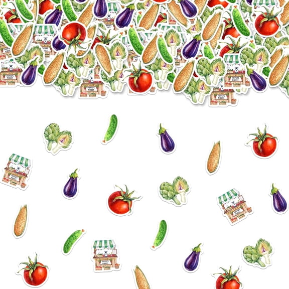 Jollyboom Farmer's Market Baby Shower Decorations, 200pcs Locally Grown Baby Shower Decorations Table Confetti Vegetable and Fruit Paper Scatter for Gardener Baby Shower Birthday Gender Reveal Party