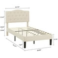 thumbnail image 5 of Javlergo Upholstered Platform Bed Frame with Adjustable Headboard, No Box Spring Needed Beige Twin, 5 of 5