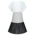 thumbnail image 3 of ICQOVD Womens Loose Stripe Dot Patchwork V-Neck Short Sleeve Dresses, 3 of 6