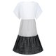 thumbnail image 2 of Pntutb Moda Mujer Cuello Redondo Botones Impresos Manga Larga Dobladillo Asimétrico Top Pntutb Pntutb-2580, 2 of 6