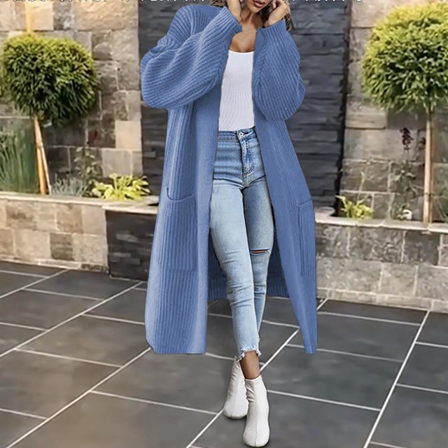 Pntutb mujeres Casual sólido tejido cárdigan suelto manga larga suéteres tops Flash selecciones Pntutb Pntutb-5755