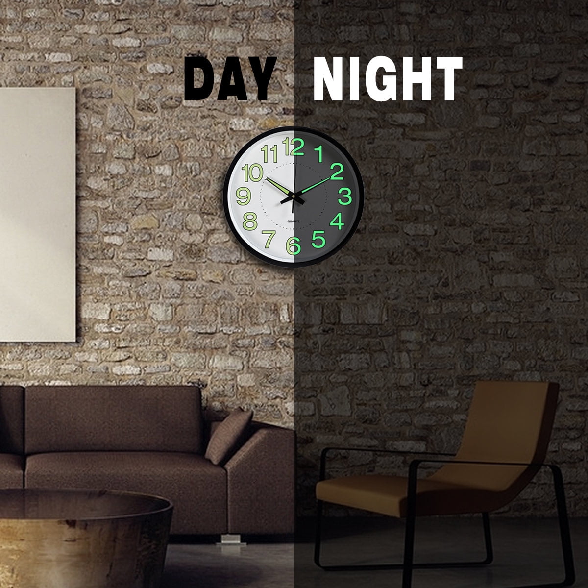 Mrosaa 12" Wall Clock, Silent NonTicking Quartz Wall