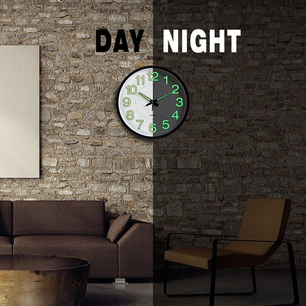 Mrosaa 12" Wall Clock, Silent NonTicking Quartz Wall Clock with Night