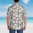 thumbnail image 4 of Fotbe Herd of ducks Pattern Hawaiian Shirt for Men Unisex Summer Beach Casual Short Sleeve Cotton Linen Button Down Shirts,Large, 4 of 7