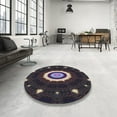 thumbnail image 3 of Ahgly Company Indoor Round Patterned Mid Gray Novelty Area Rugs, 5' Round, 3 of 6