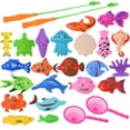 thumbnail image 1 of PVCS 28PCS Play Water & Magnetic Fishing Game Summer Toy 24 Inch Pool Set Gift for Kids, 1 of 9