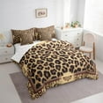 thumbnail image 3 of Manfei Brown Cheetah Print Bedding Comforter Set, Bohemian Damask Queen Bedding Sets, Chic Leopard Print Queen Sheet Sets, Breathable Home Decor Reversible 7 Pieces, 3 of 8