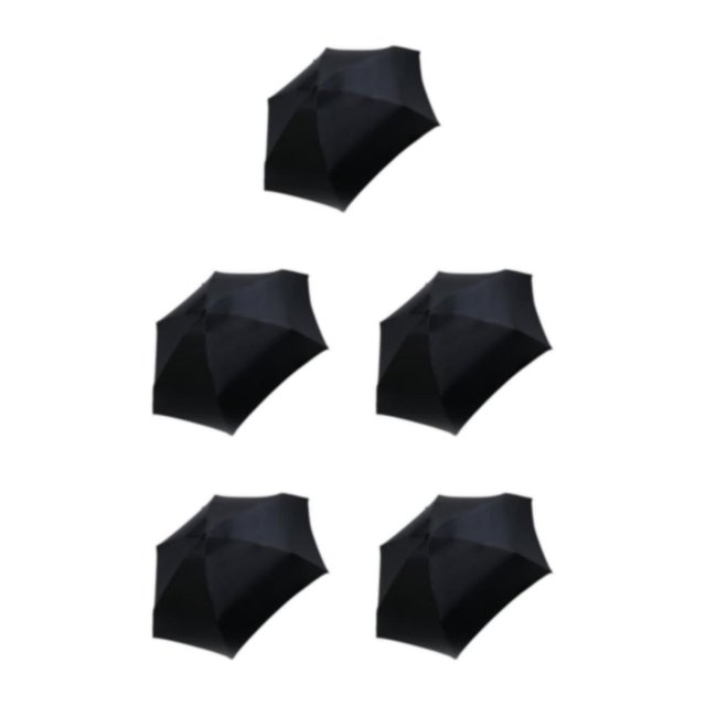 ZheElen Versatile And Compact Multi-function Umbrellas For Any Weather Condition black 5Set