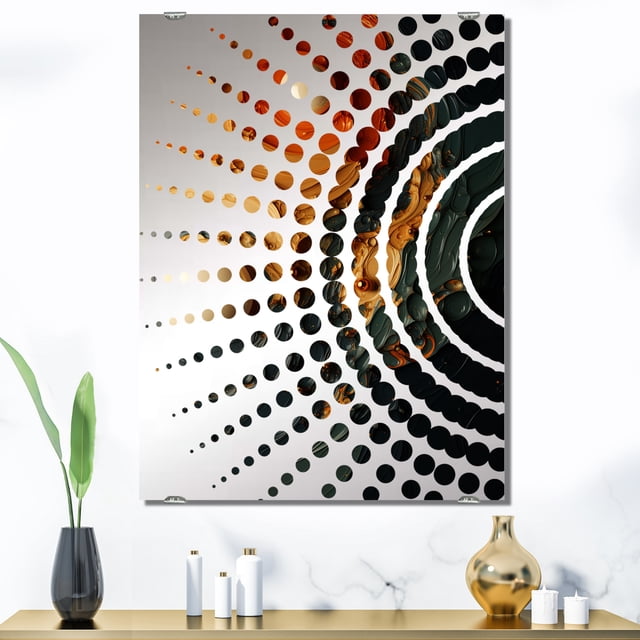 Designart "Liquid Ink Abstraction in Red and Black III" Abstract Liquid Ink Oversized Wall Mirror - Modern Abstract Entryway Big Wall Mirror - Multiple Color Options