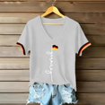 thumbnail image 4 of Women's Germany Football Graphic T-Shirt, Women's V-Neck T-Shirt German Soccer Letter Print Graphic Tee, Casual Fashion Top, Summer Short Sleeve Blouse for Soccer Tournament 2026 White Size: XL, 4 of 4
