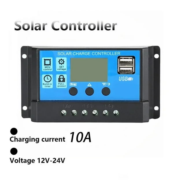 Solar Charge Controller 12V/24V PWM 10A 30A 60A 100A With Adjustable LCD Display Timer Setting ,Widely Used