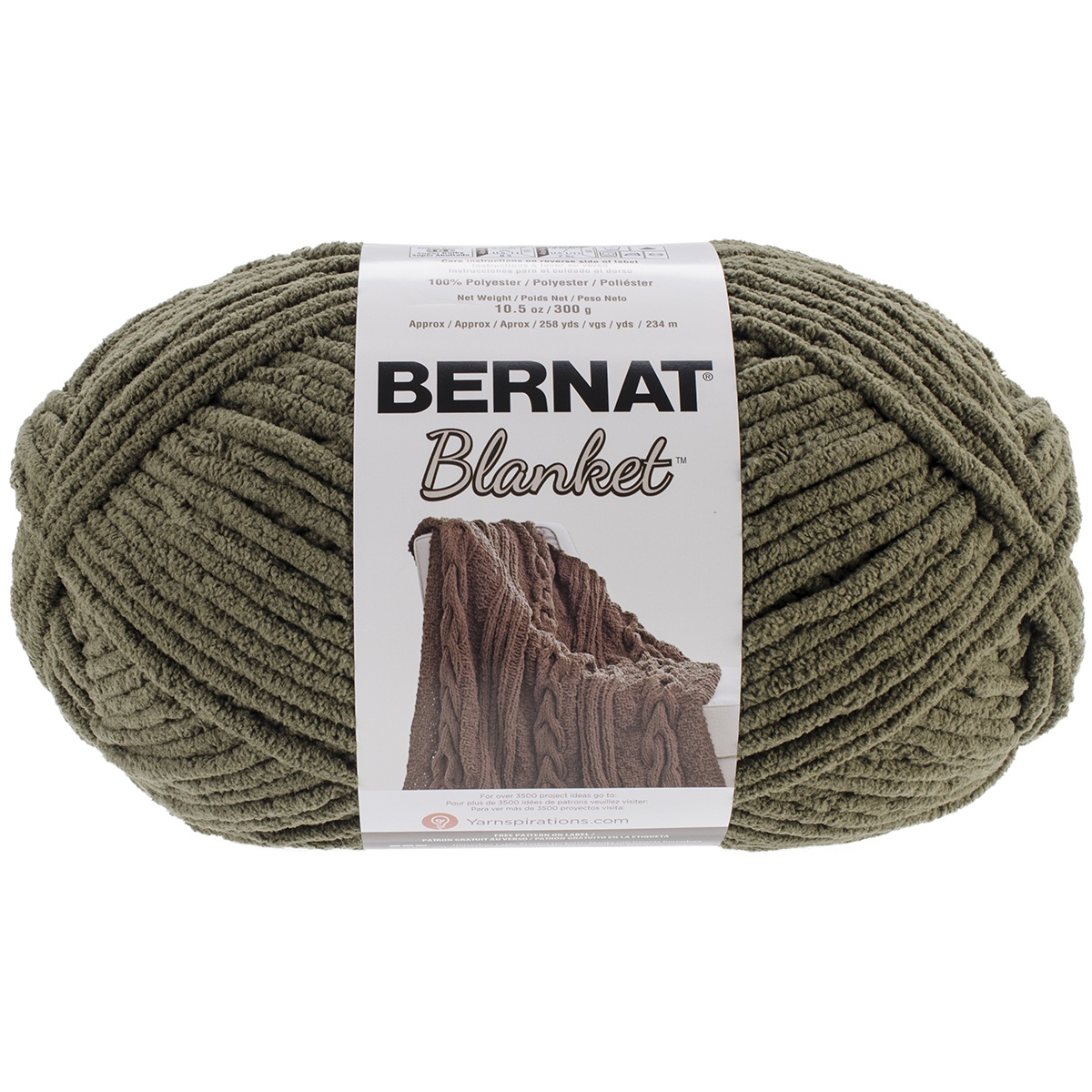 Bernat Blanket Big Ball Yarn - Olive, Multipack of 12