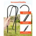 thumbnail image 3 of VEVOR 12-Inch 8 Pack Rebar Stakes Heavy Duty U Shape Galvanized Steel Ground Anchors, 3 of 9