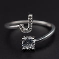 thumbnail image 3 of Anillo Ajustable Letra J Inicial Plata Fina .925 Joyería, 3 of 4