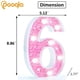 thumbnail image 4 of Pooqla Marquee, luz nocturna LED con purpurina, número 6, color rosa, 4 of 6