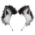 thumbnail image 1 of Diadema con orejas de animal para cosplay, hecha a mano, orejas de peluche sintéticas, 1 of 4
