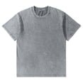 thumbnail image 5 of Oversized Tshirts for Men Acid Wash Loose Fit Cotton Basic T Shirts Gym Vintage Baggy Tees （Light Gray,5XL）, 5 of 5