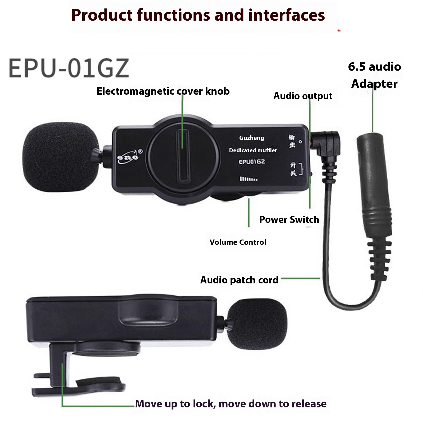 Zheng Micphone Transducer Pickup Stage Sound Amplifier Microphone for Live Performances Recording Practice Enduring