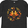 thumbnail image 4 of Inktastic Thanksgiving Turkey Fall Holiday Wreath Boys or Girls Long Sleeve Toddler T-Shirt, 4 of 5