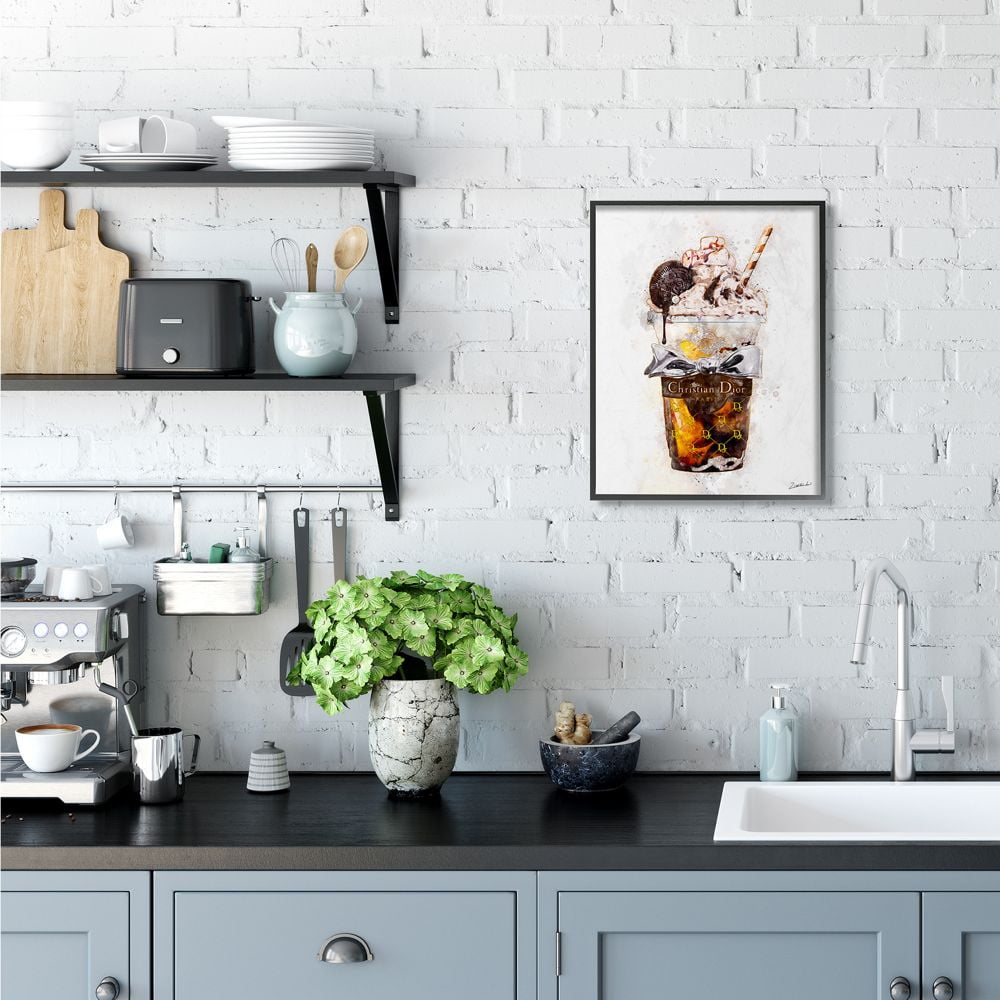 Stupell Industries Fashion Brand Dessert Cup Watercolor Painting Framed Wall Art by Ziwei Li