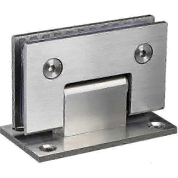 Frameless Glass Door Hinges Shower Room Accessories 90 Degree Glass Door Hinge Hinge Stainless Steel Bathroom Clip (sliver)(1pcs)