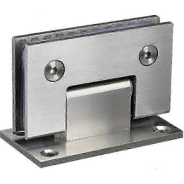 Frameless Glass Door Hinges Shower Room Accessories 90 Degree Glass Door Hinge Hinge Stainless Steel Bathroom Clip (sliver)(1pcs)