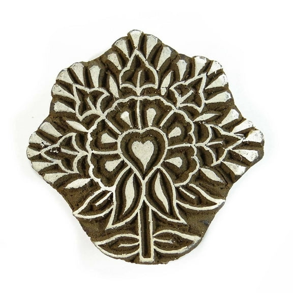 Indian Wood Block Hand Carved Printing Block Textile Floral Stamp Printing Block