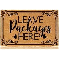 'Leave Packages Here' Outdoor Doormat - Welcome Mats for Outdoor Entrance, Front Door Mat, Rubber Mats for Outside - Funny Indoor/Outdoor Design Non-Slip Entryway Rug - 30×18