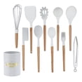thumbnail image 3 of Gupbes Silicone Kitchen Utensiles Set, Non-stick Kithchen Utensils With Storage Box Wooden Handle White, 3 of 8