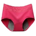 thumbnail image 2 of Women Cotton Menstrual Panties Lace Seamless Mid Waistband Solid Breathable Intimate Briefs, 2 of 8