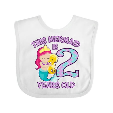 

Inktastic This Mermaid is 2 years old Gift Baby Girl Bib