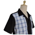 thumbnail image 5 of Men's Shirts Black Contrast Plaid Casual Shirts, 5 of 5