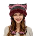 thumbnail image 2 of Beanies Cat Beanie Y2k Beanie Goth Knit Hat Grunge Crochet Hats for Women y2k Accessories,One Size, 2 of 4