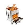 thumbnail image 4 of Sonducket Estufa de leña portátil de acero inoxidable quemador plegable amigos reunión barbacoa parrilla de carbón horno multifuncional Kits de desorden para acampar, 4 of 6