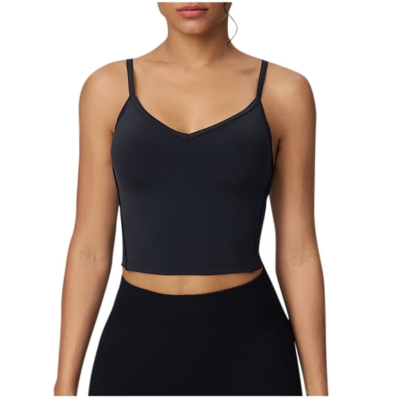 Jerdar Women's Knit Cropped Camisoles Slim Fit Basic V-Neck Cami Tanks Summer Regular Casual Tank Tops L