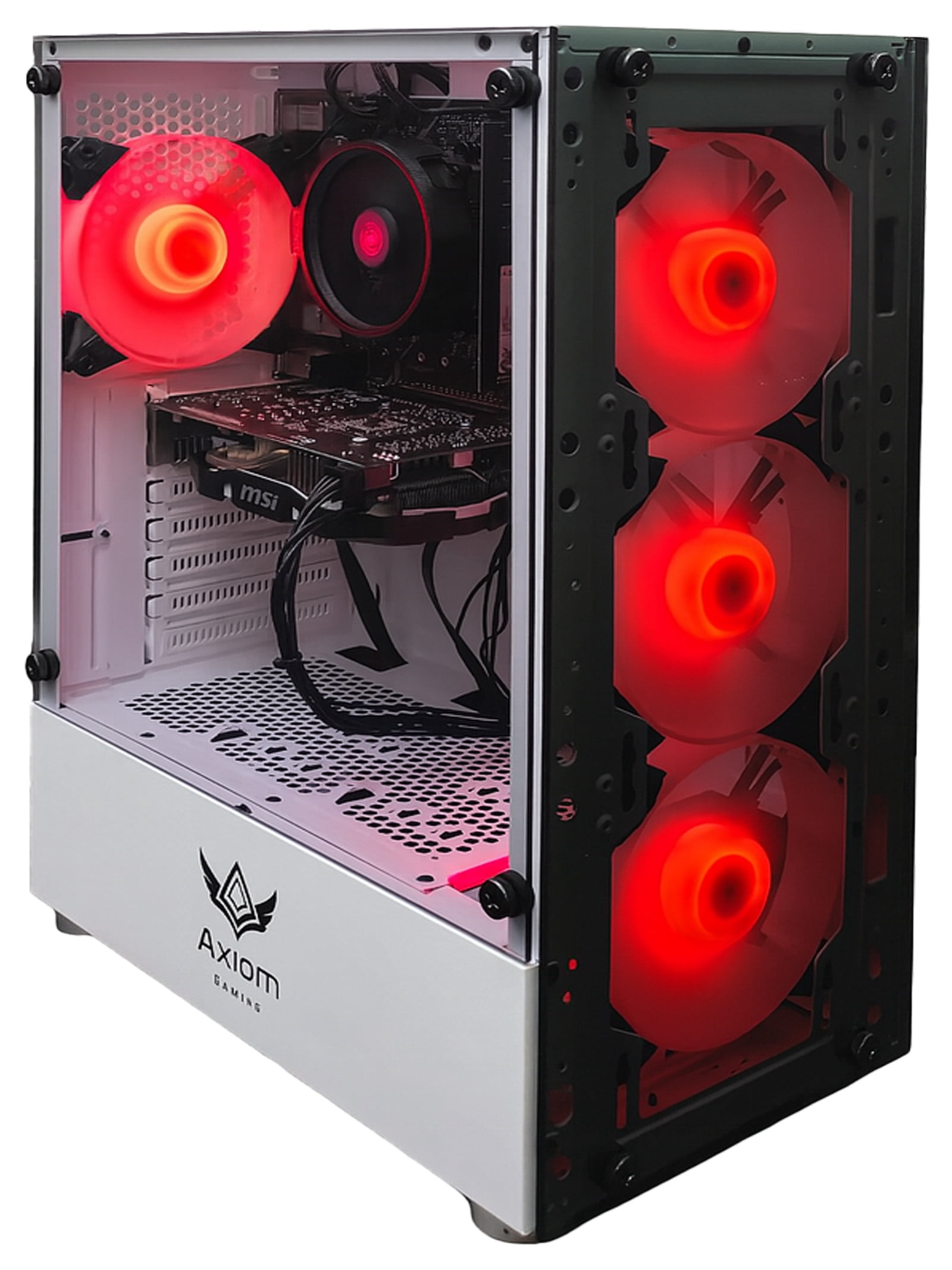 Axiom Gaming® Whiteflare Gaming PC Desktop – AMD Ryzen 5, 16GB DDR4, 512GB SSD, GTX 1060 6GB, WiFi, Windows 11 Home