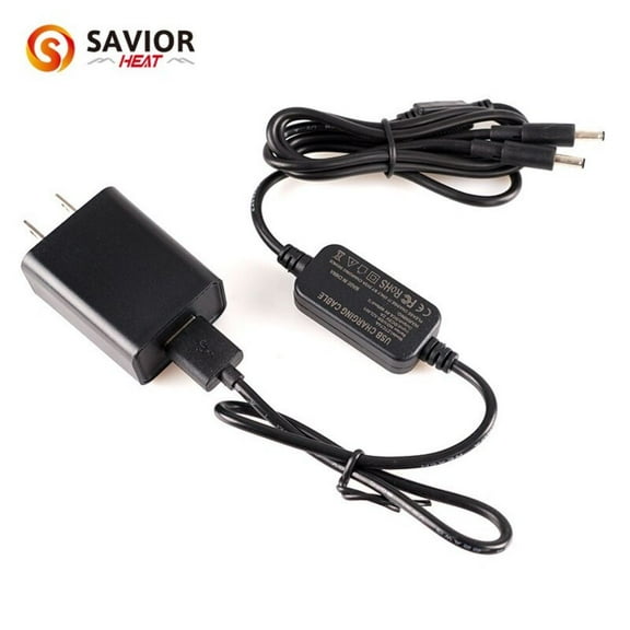 SAVIOR HEAT 8.4V DC Dual Port Battery Charger for Heated Gloves Mittens Liners Socks Jackets（USB Cable Included）