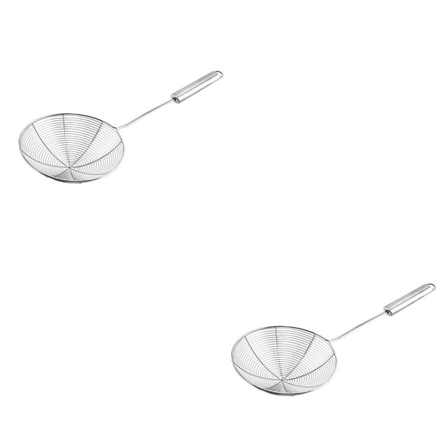 sweethay Colador de malla Skimmer cucharón de acero inoxidable mango largo cocina freír cocinar al vapor colador cuchara Type1 NO1