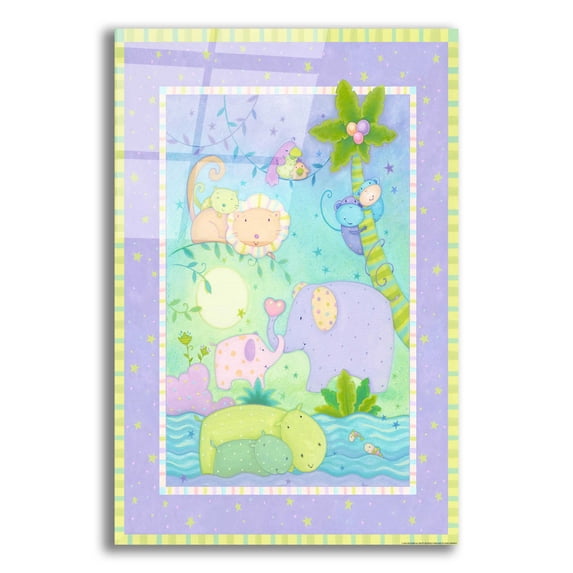 Epic Art 'Animal Babies 1' by Viv Eisner, Acrylic Glass Wall Art, 12"x16"