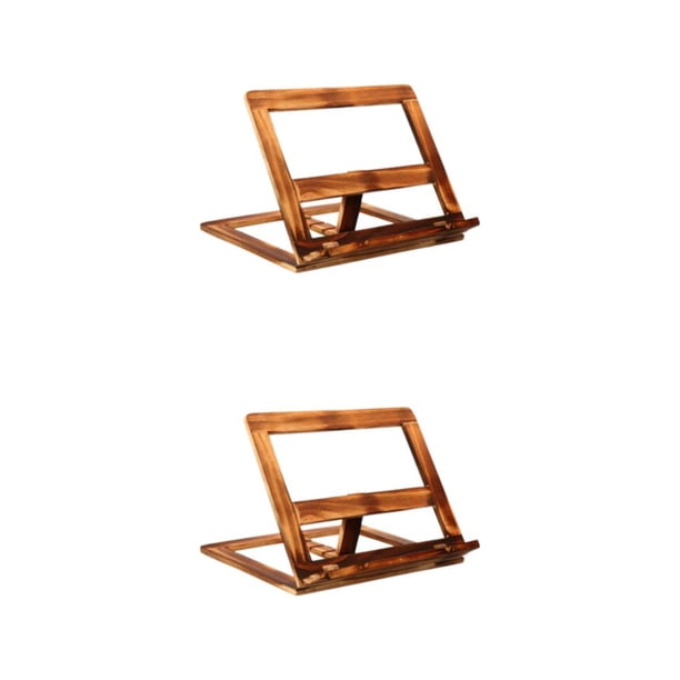 Toystoory Wooden Book Stand with Page Paper Textbook Kitchen Holders Page Clip madera 2Conjunto