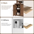 thumbnail image 4 of JOINICE Farmhouse Coffee Bar Cabinet with Storage and Power Outlet,Small Coffee Station with Adjustable Shelf,for Dining Room,Kitchen, Living Room,Walnut, 4 of 8
