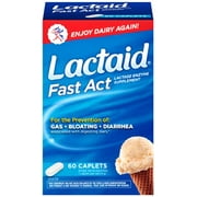 5 Pack Lactaid Fast Act Lactase Enzyme Supplement 60 Caplets Each